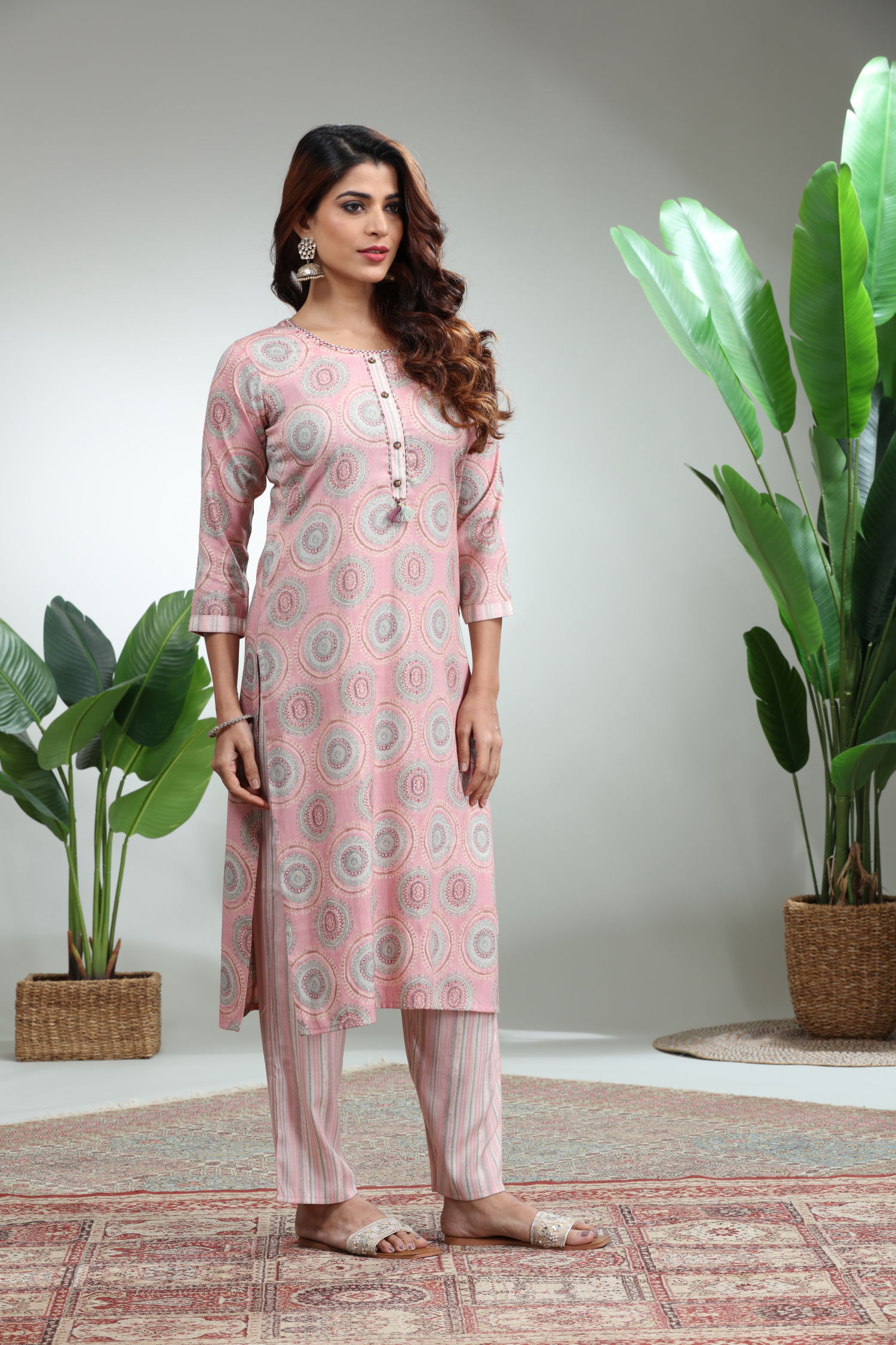 Onion Pink Kurti With Pant