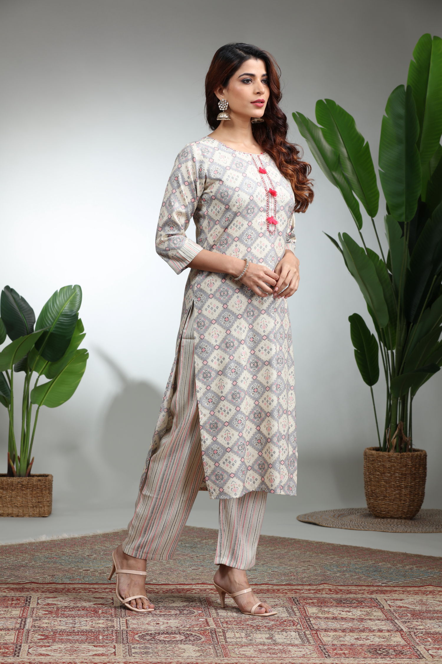 Grey Kurti With Pant