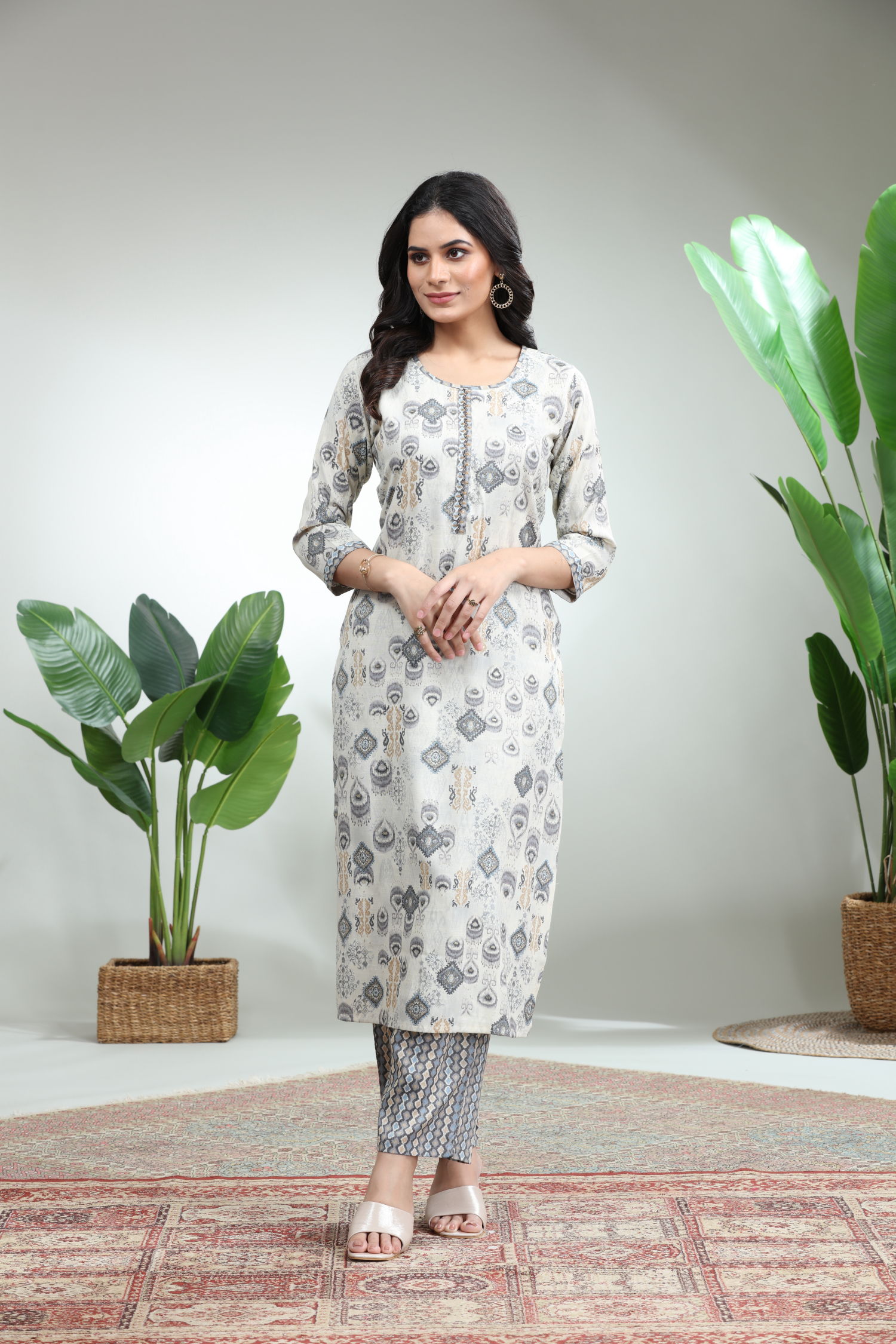 Grey Kurti With Pant