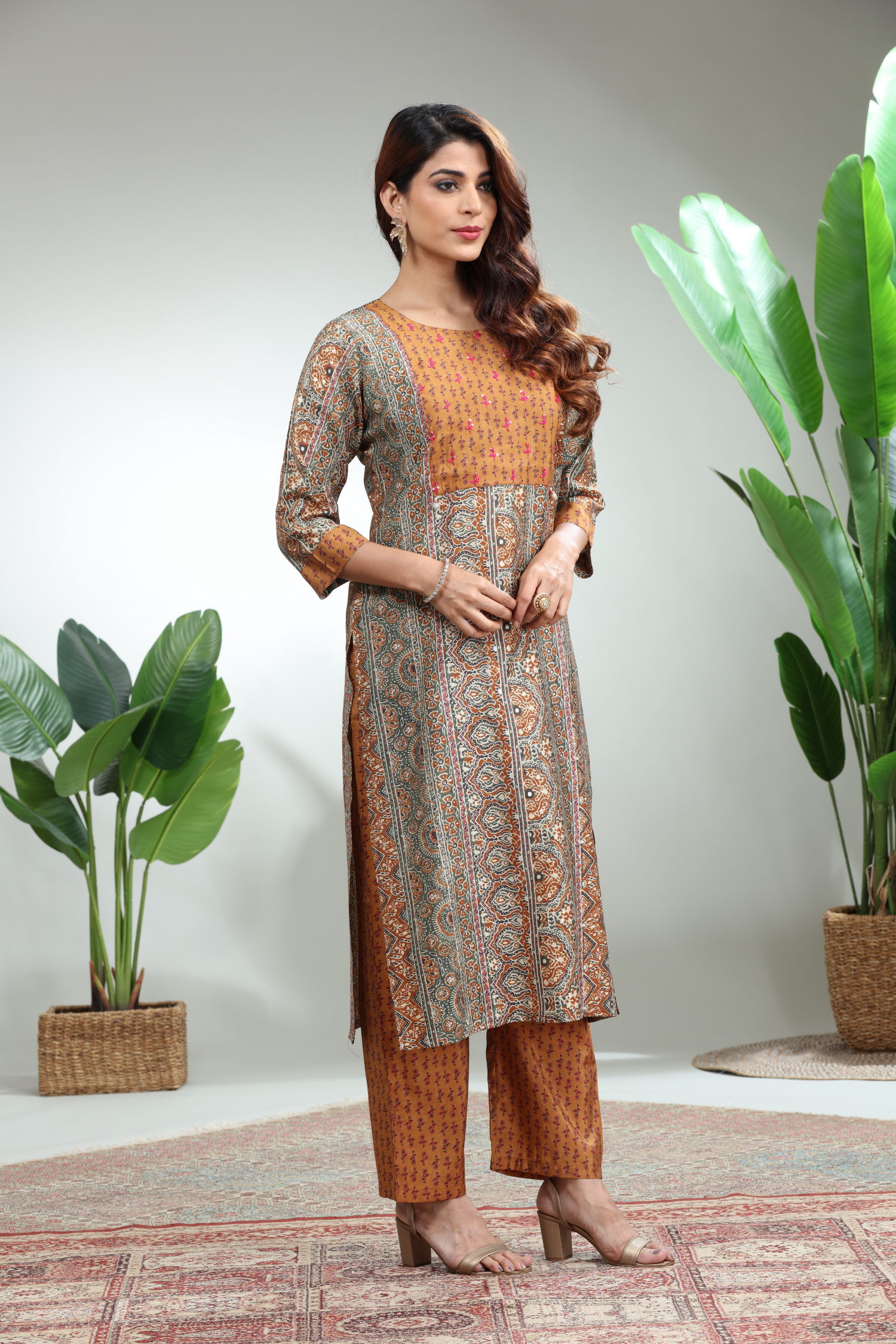 Mustard Yellow Kurti With Pant