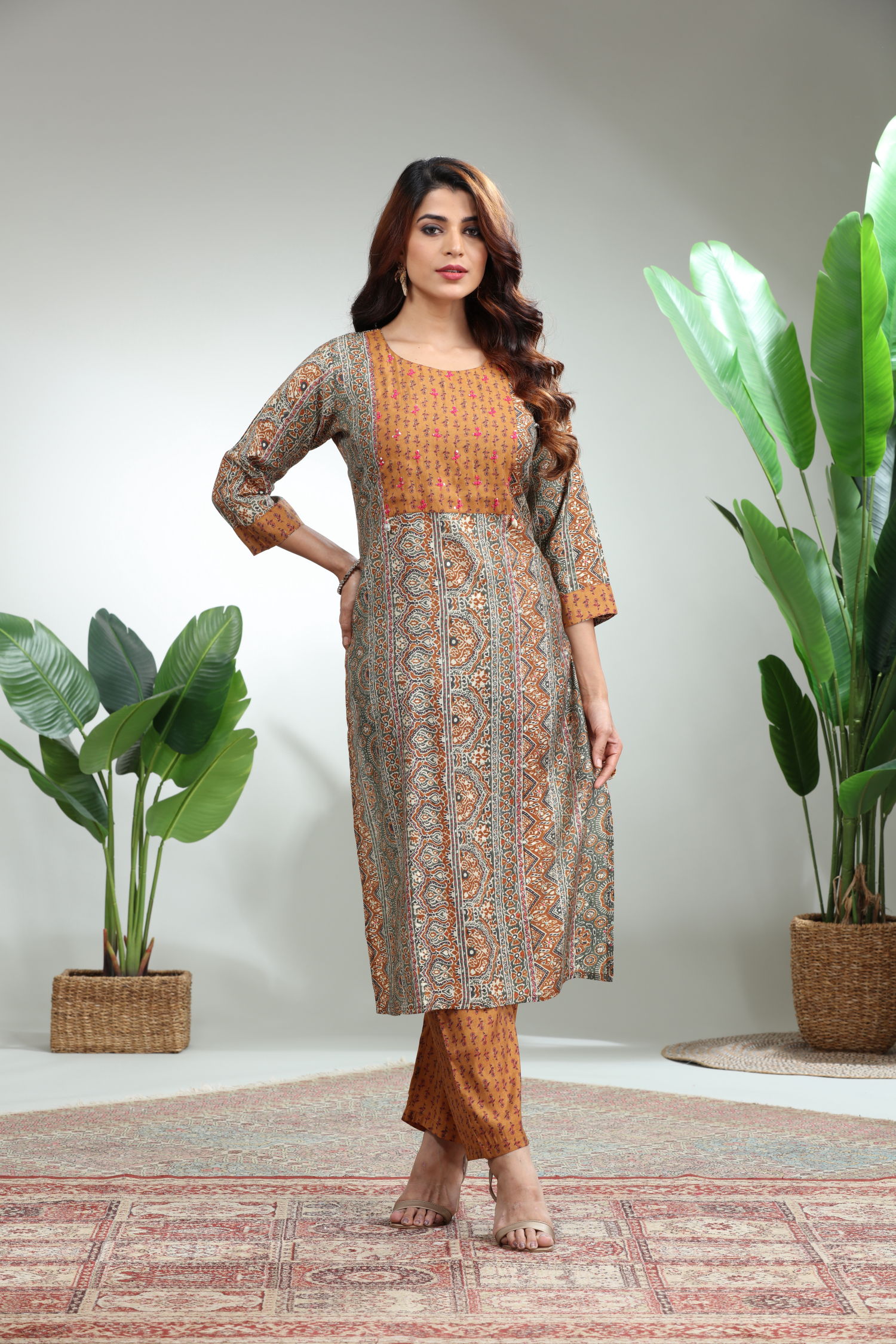 Mustard Yellow Kurti With Pant