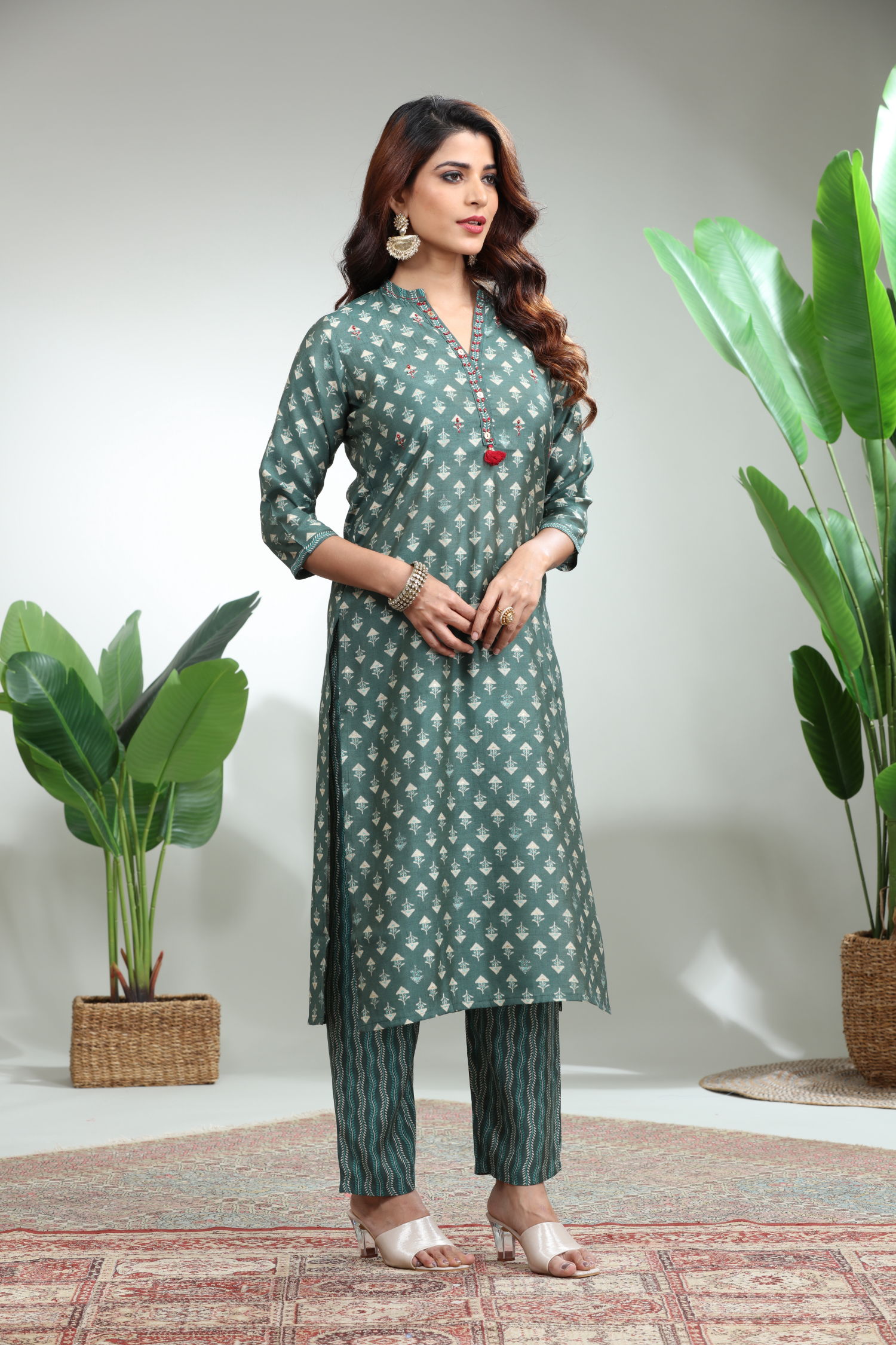 Green Kurti With Pant