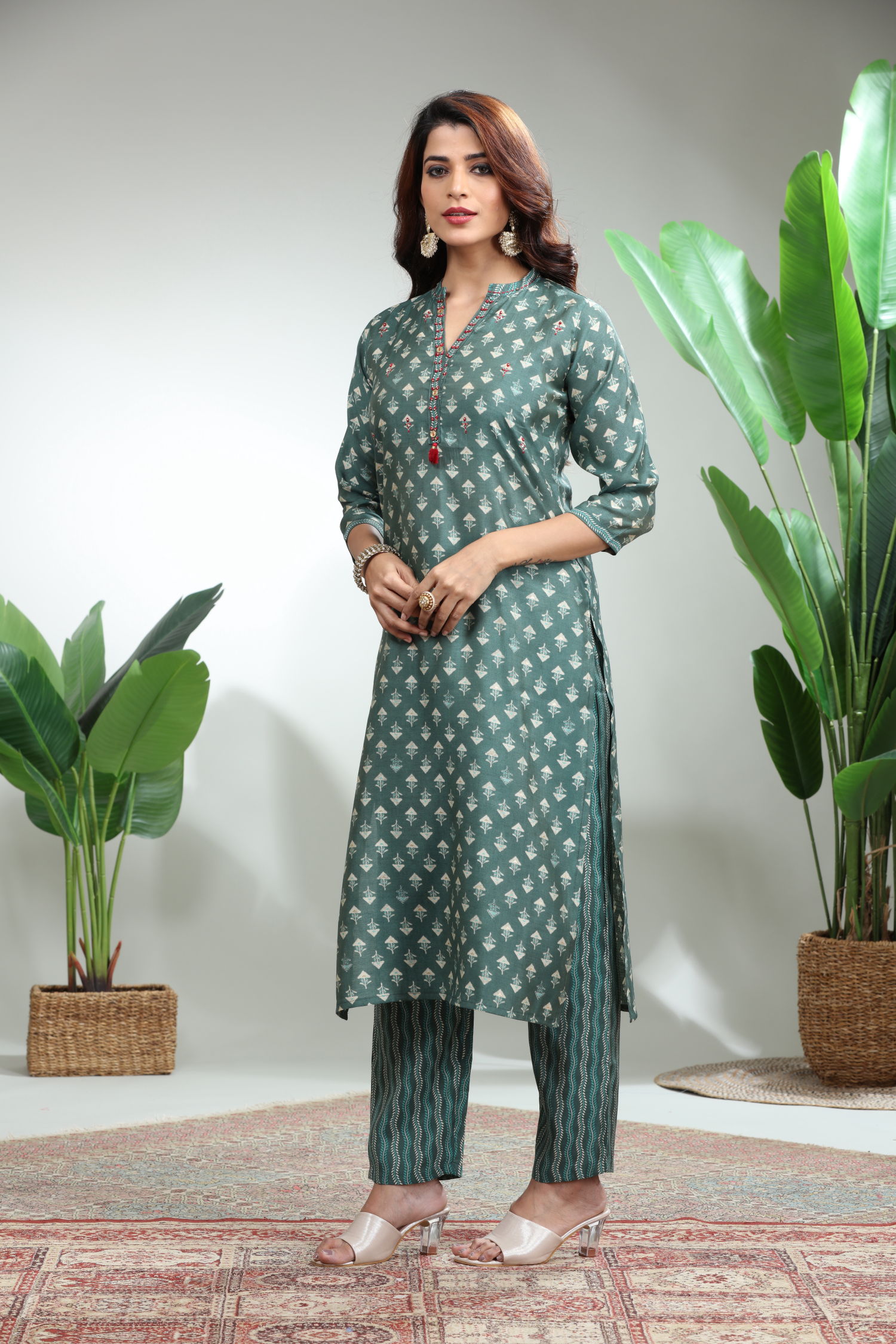 Green Kurti With Pant