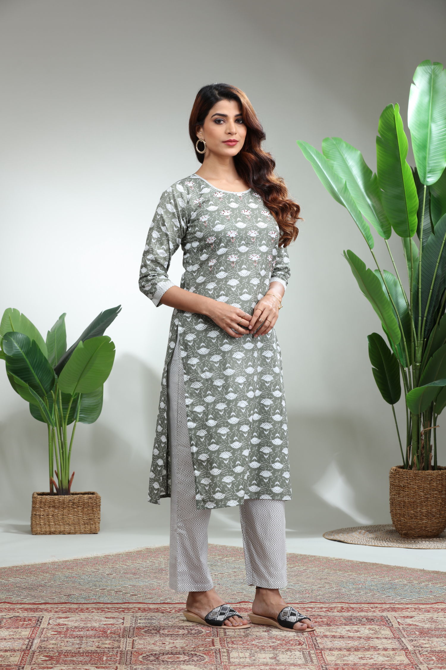 Grey Kurti With Pant