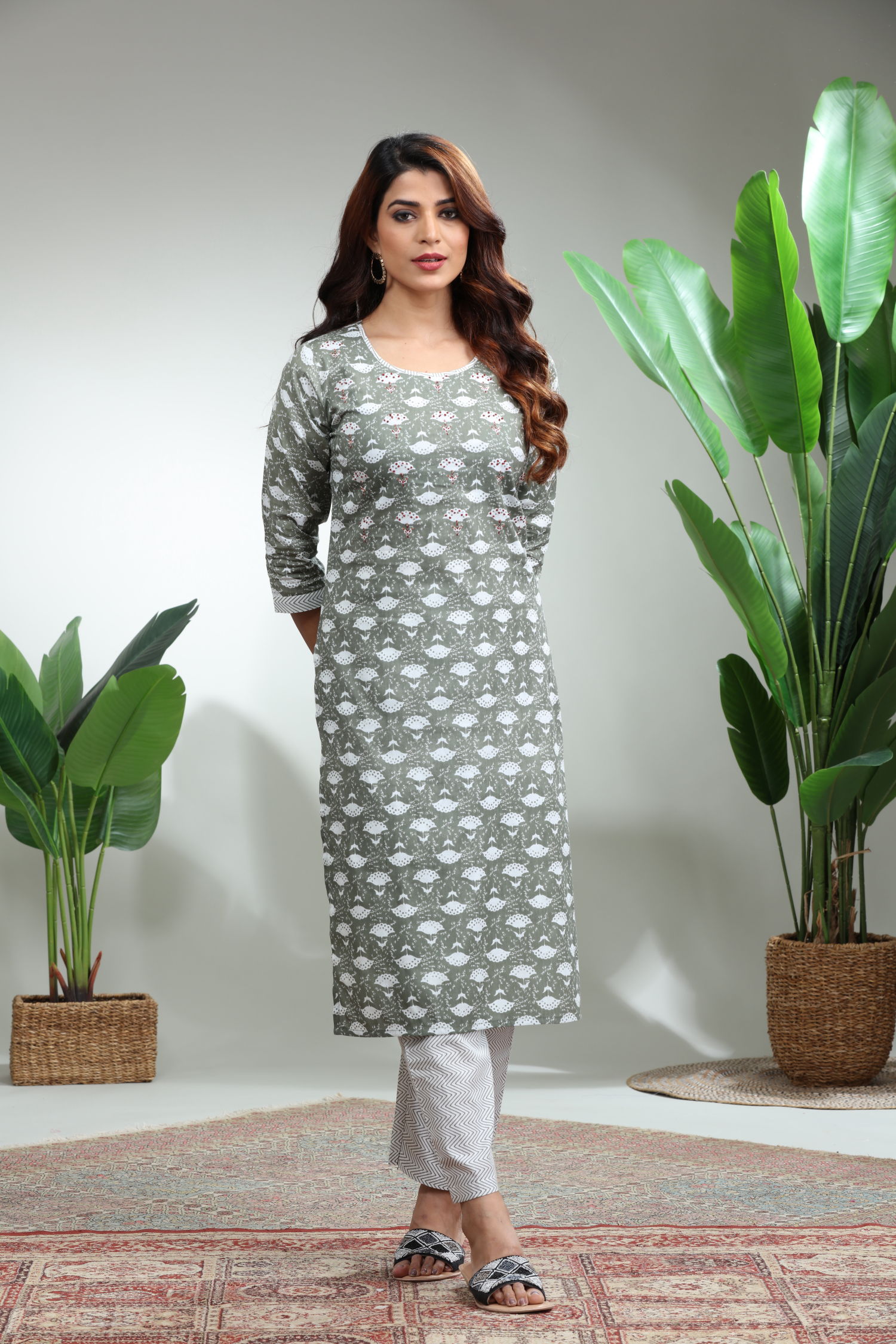 Grey Kurti With Pant