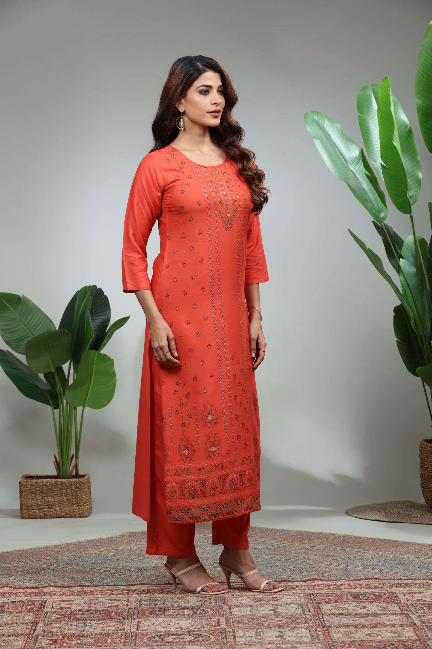 Orange Kurti With Pant