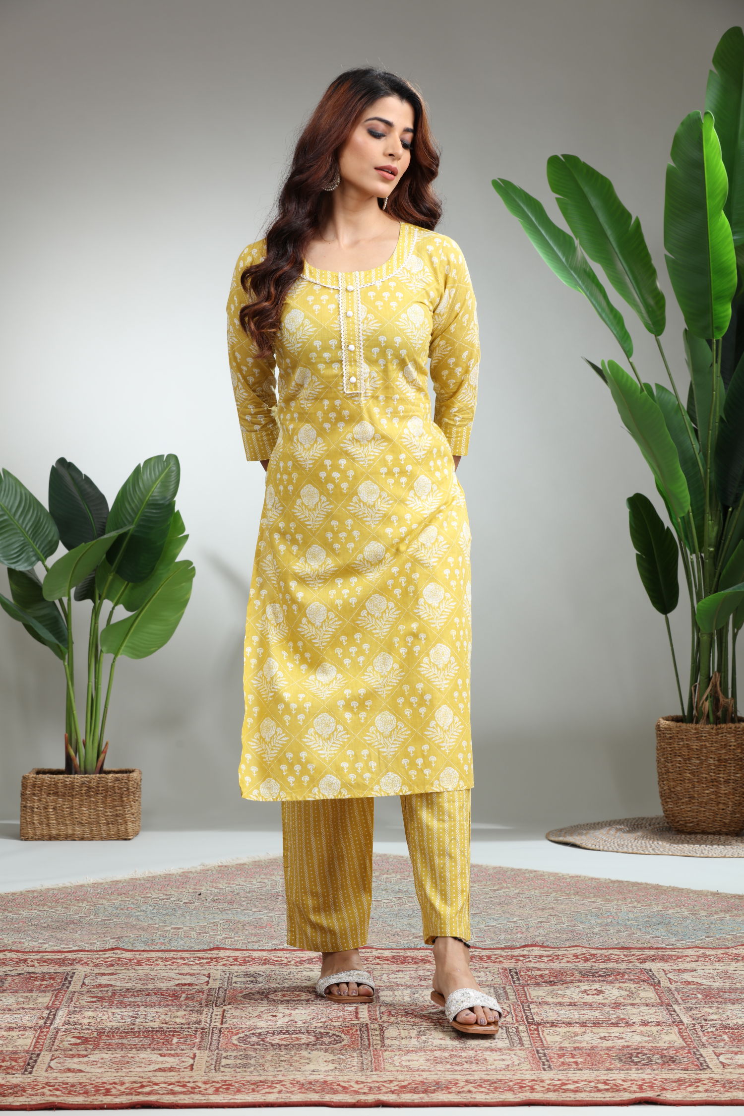 Yellow Kurti With Pant