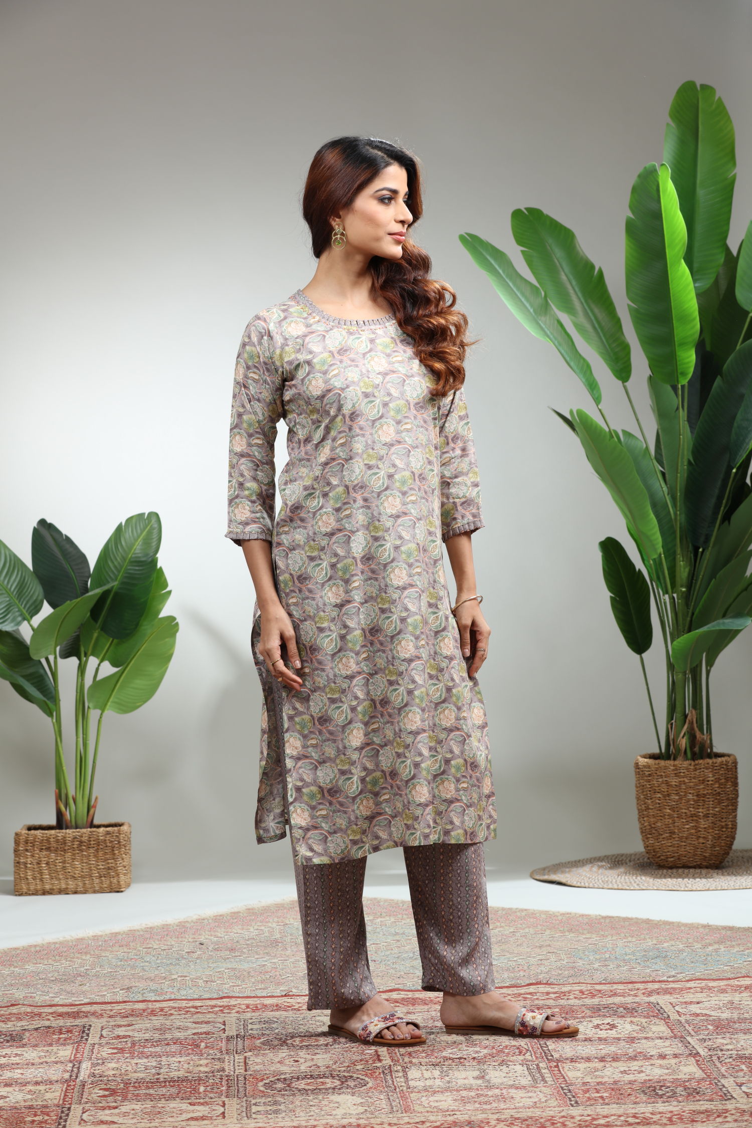 Grey Kurti With Pant