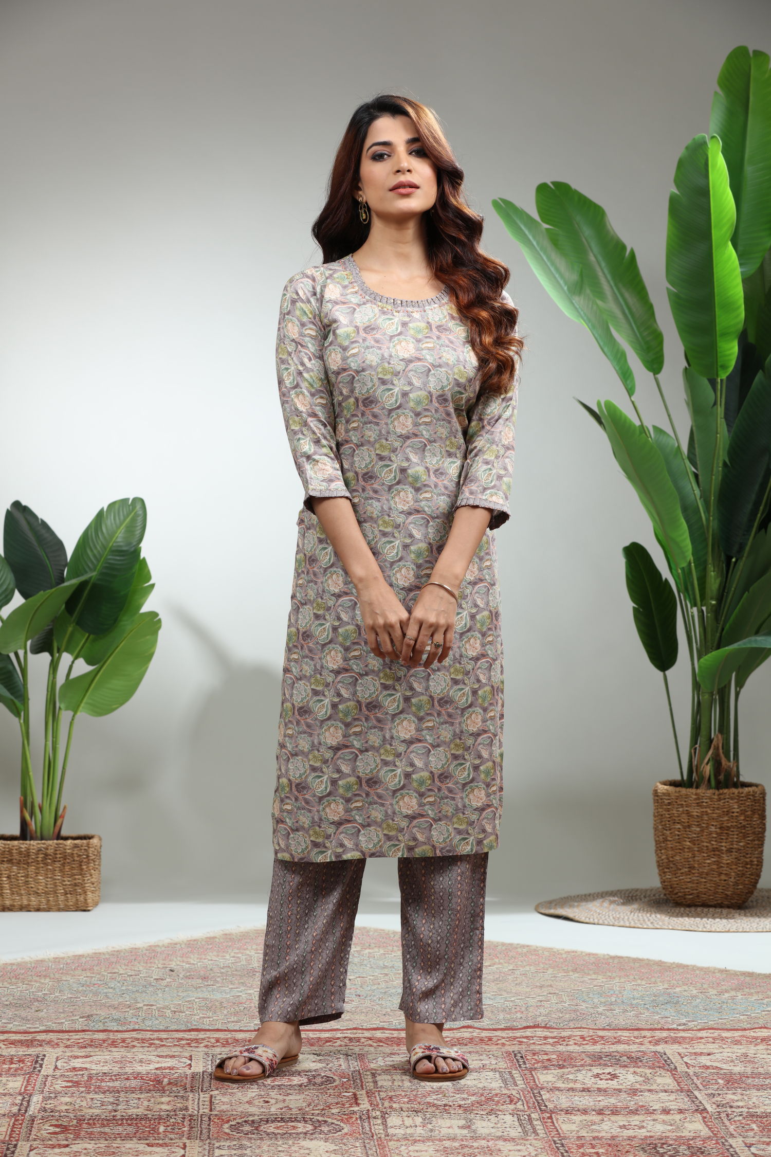 Grey Kurti With Pant